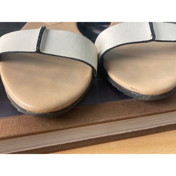 Loeffler Randall Gilda-Vass Sandal White & Green Embossed Flat With Box Sz 9.5 - Picture 6 of 11